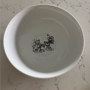 Disney White Bowl with Mickey Mouse, Minnie, goofy, Pluto Sketchbook ceramic